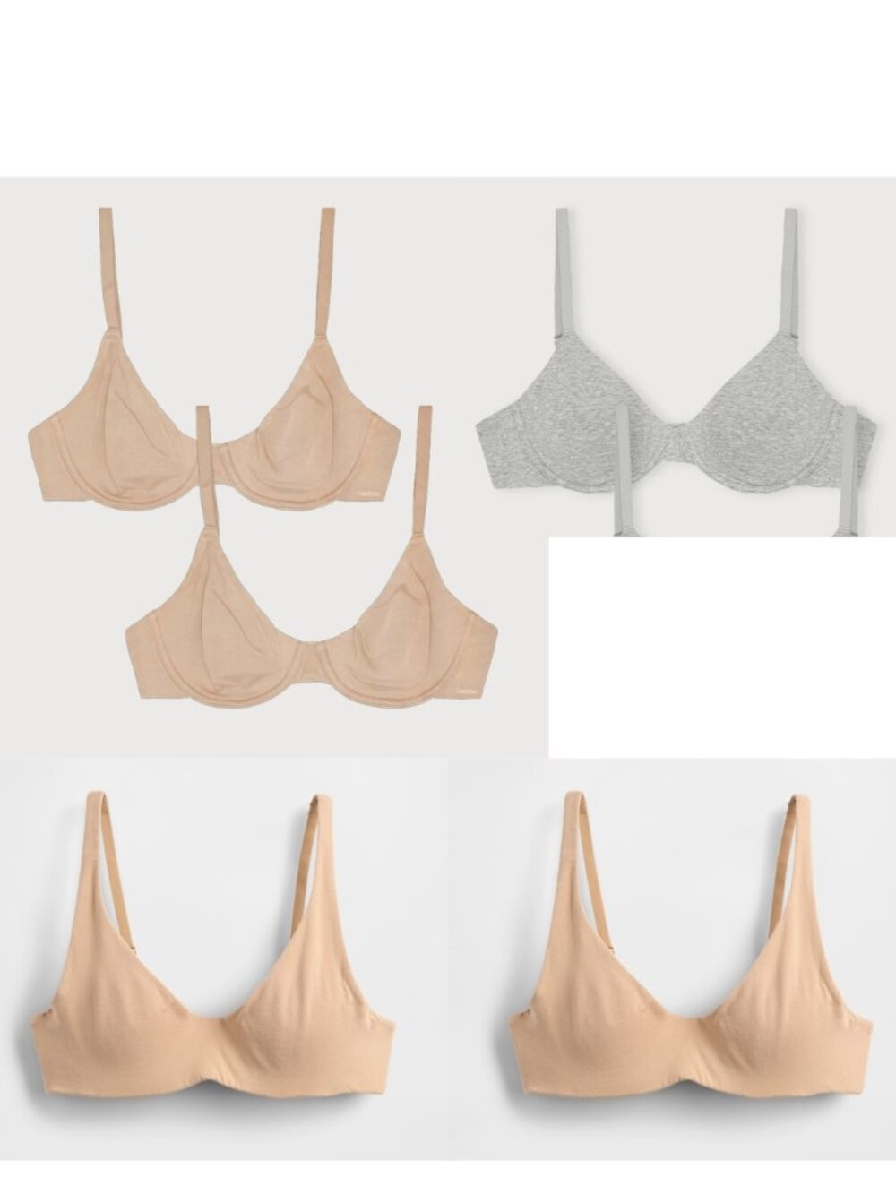 5 Organic Cotton Bras 36C